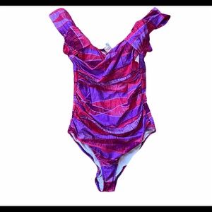 Swimsuits For All Pink and Purple One Piece
